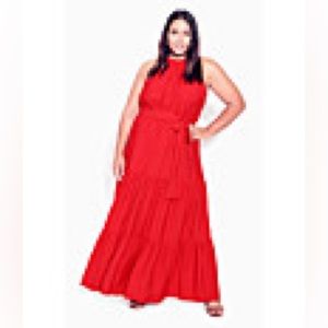 Red Halter Maxi Dress